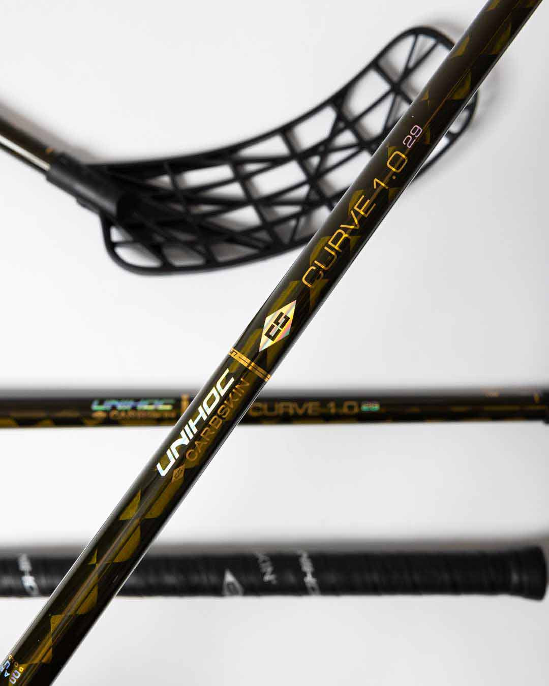 Unihockeystock Unihoc Evolite Carbskin Curve 1.0° Titan 29 GOLD