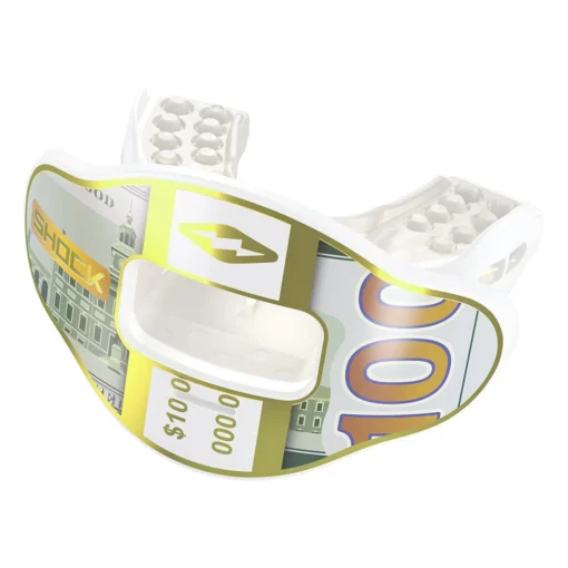 American Football Mouthguard Shock Doctor Max Airflow 2.0 Chrome Gold Band